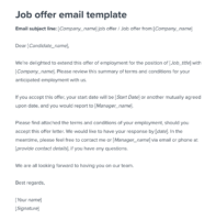Job Offer Email Example Best Resume Format For Graduate Students