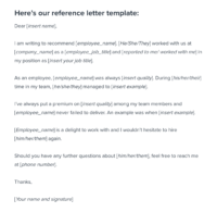 Employee reference letter sample