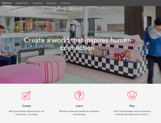 Career Page Examples - AirBNB