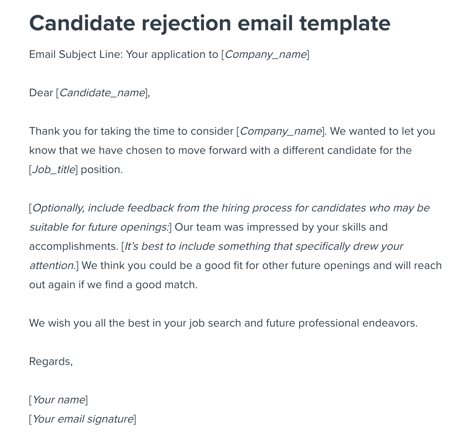 How To Write A Rejection Letter For An Applicant Onvacationswall
