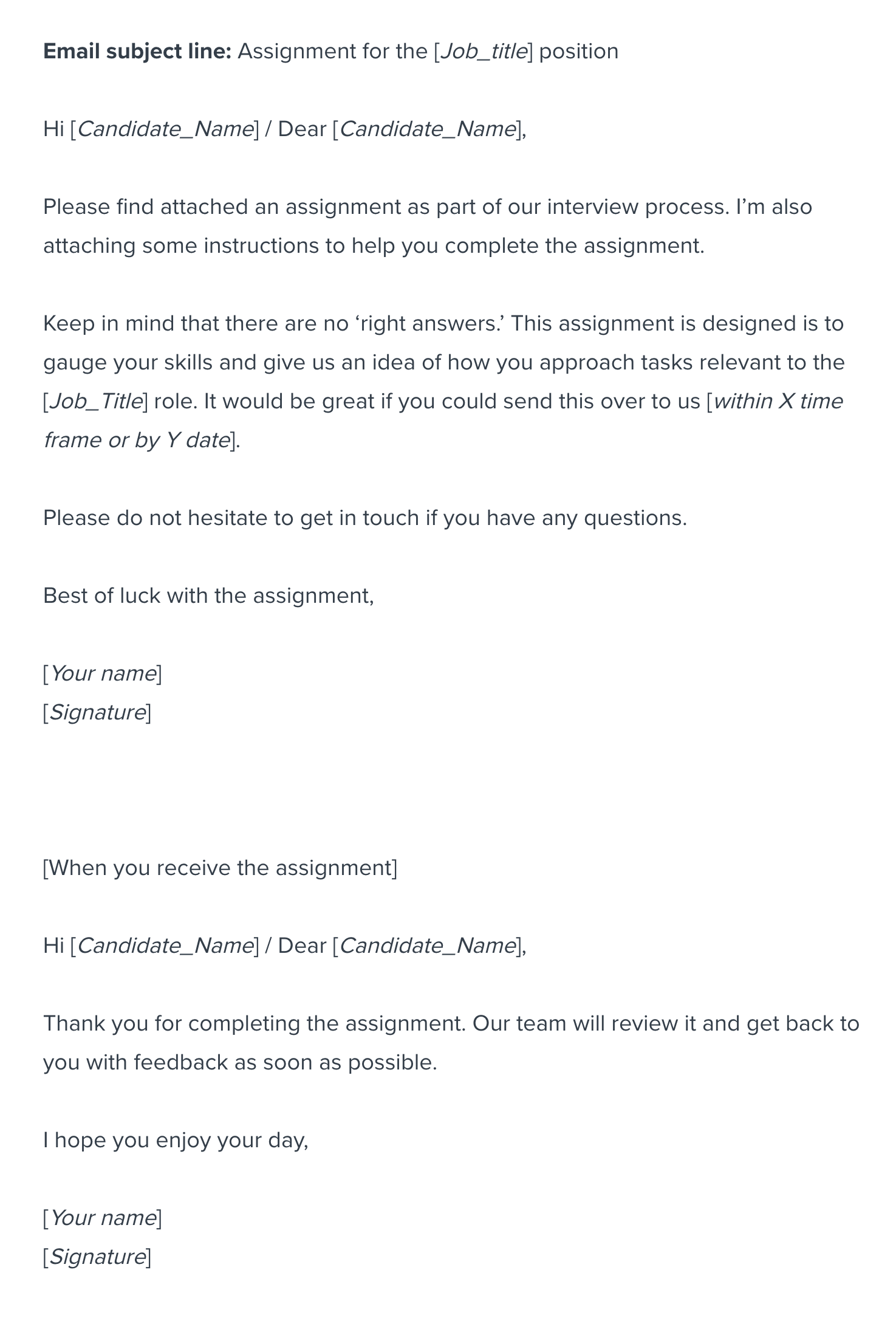 interview-assignment-example-email-template
