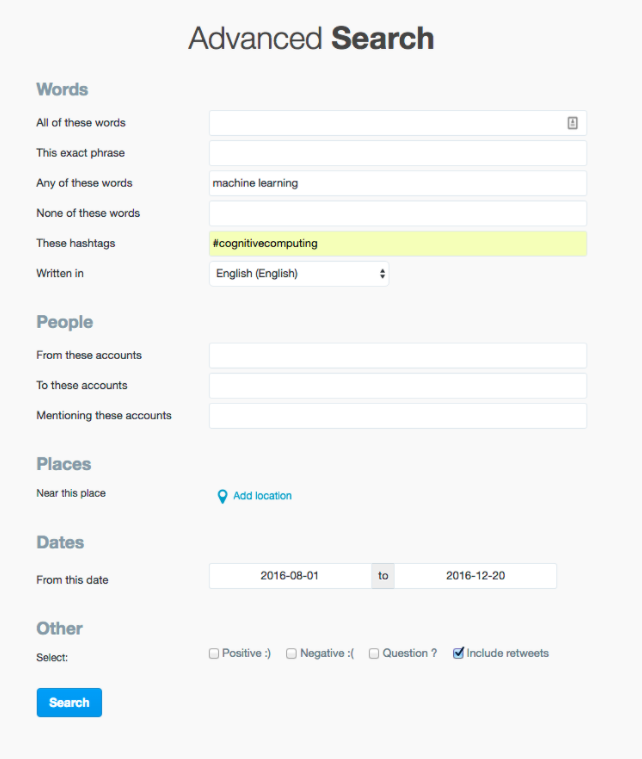 Sourcing on Twitter: Advanced Search