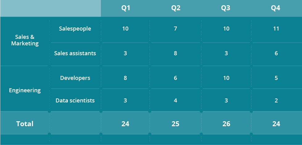 Recruitment Plan: Hiring Plan Visualization