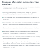 decision-making interview questions template