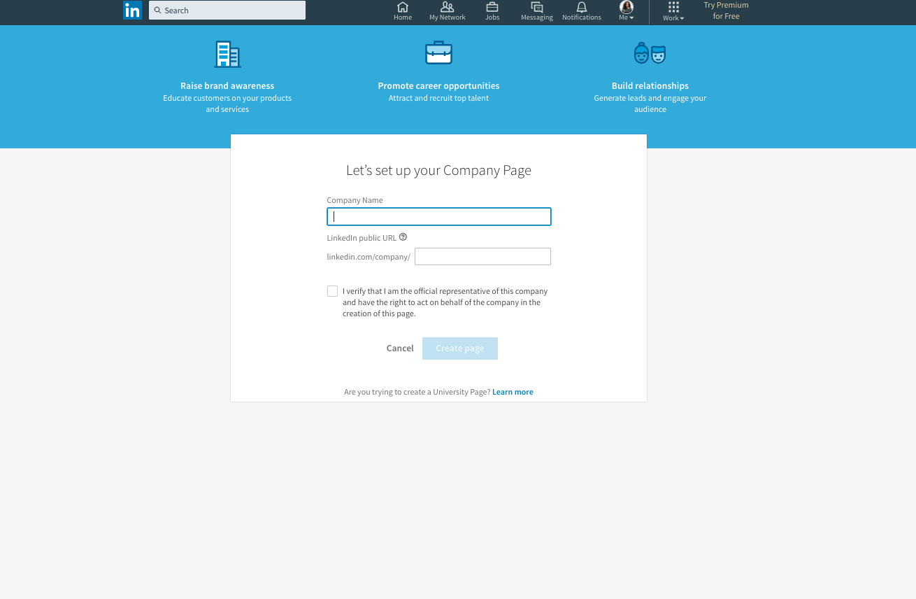 Set Up a LinkedIn Company Page
