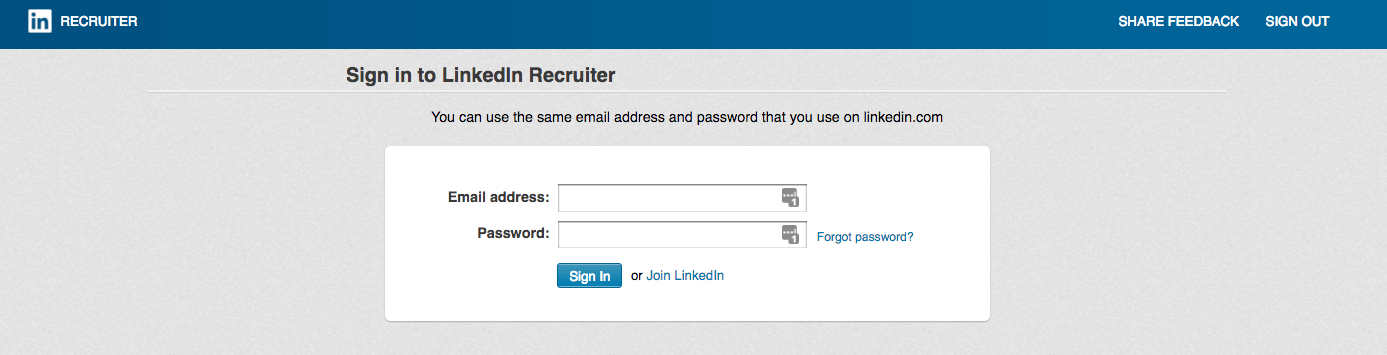 Sign In to LinkedIn Recruiter