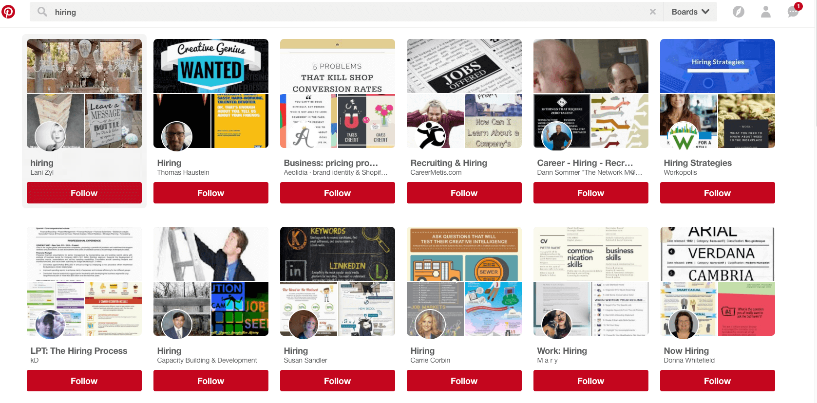 recruiting on Pinterest | boards
