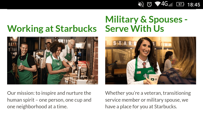careers page 101 | Starbucks example