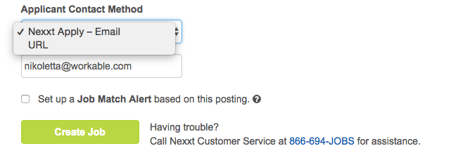 Nexxt applicant contact method