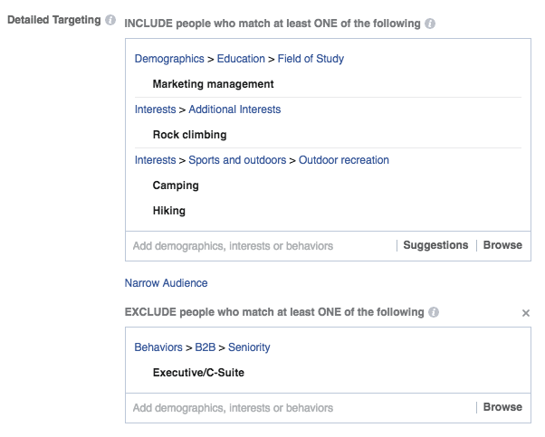 Facebook job ads audience