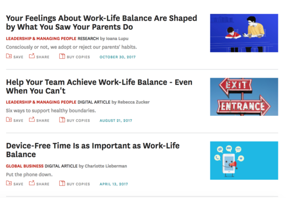 Work-life balance HBR