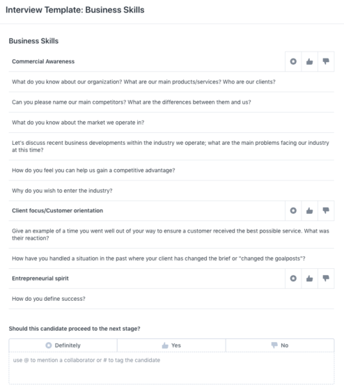 Interview scorecard to evaluate candidates in Workable