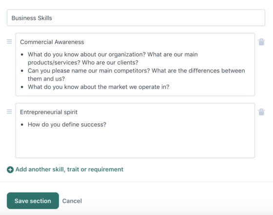 Interview kits for structured interviews in Workable