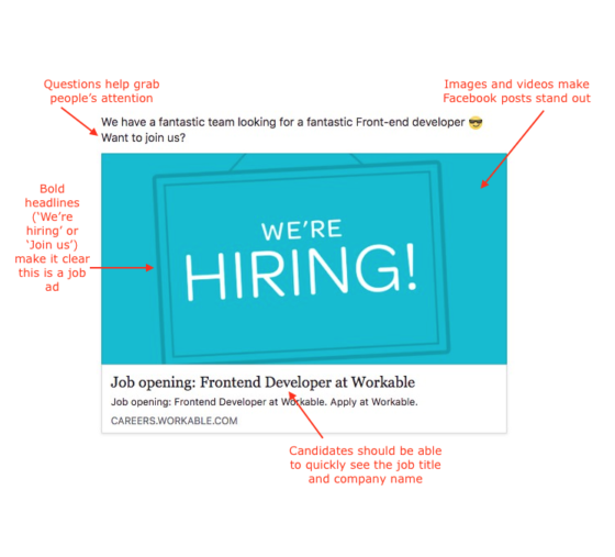 'We're hiring' Facebook post template | Workable