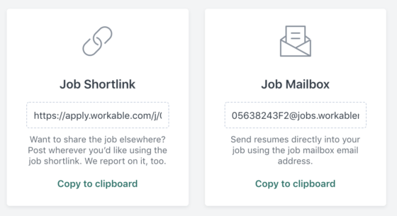 Use job shortlink to share jobs from Workable