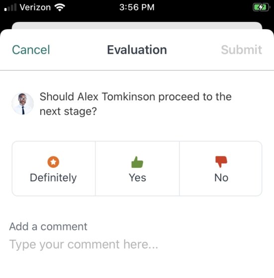 Workable mobile recruiting app | candidate evaluation