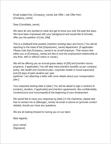 8 Job Offer Letter Templates For Every Circumstance Plus Tips Workable