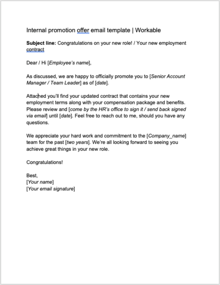 Job Offer Acceptance Letter Email from resources.workable.com