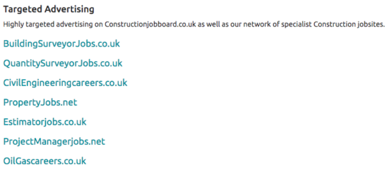 Construction job boards – Construction Job Board UK targeted advertising