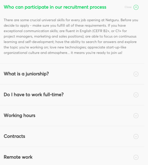  FAQs Recruitment at Netguru's careers page