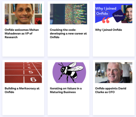 Onfido's careers page 