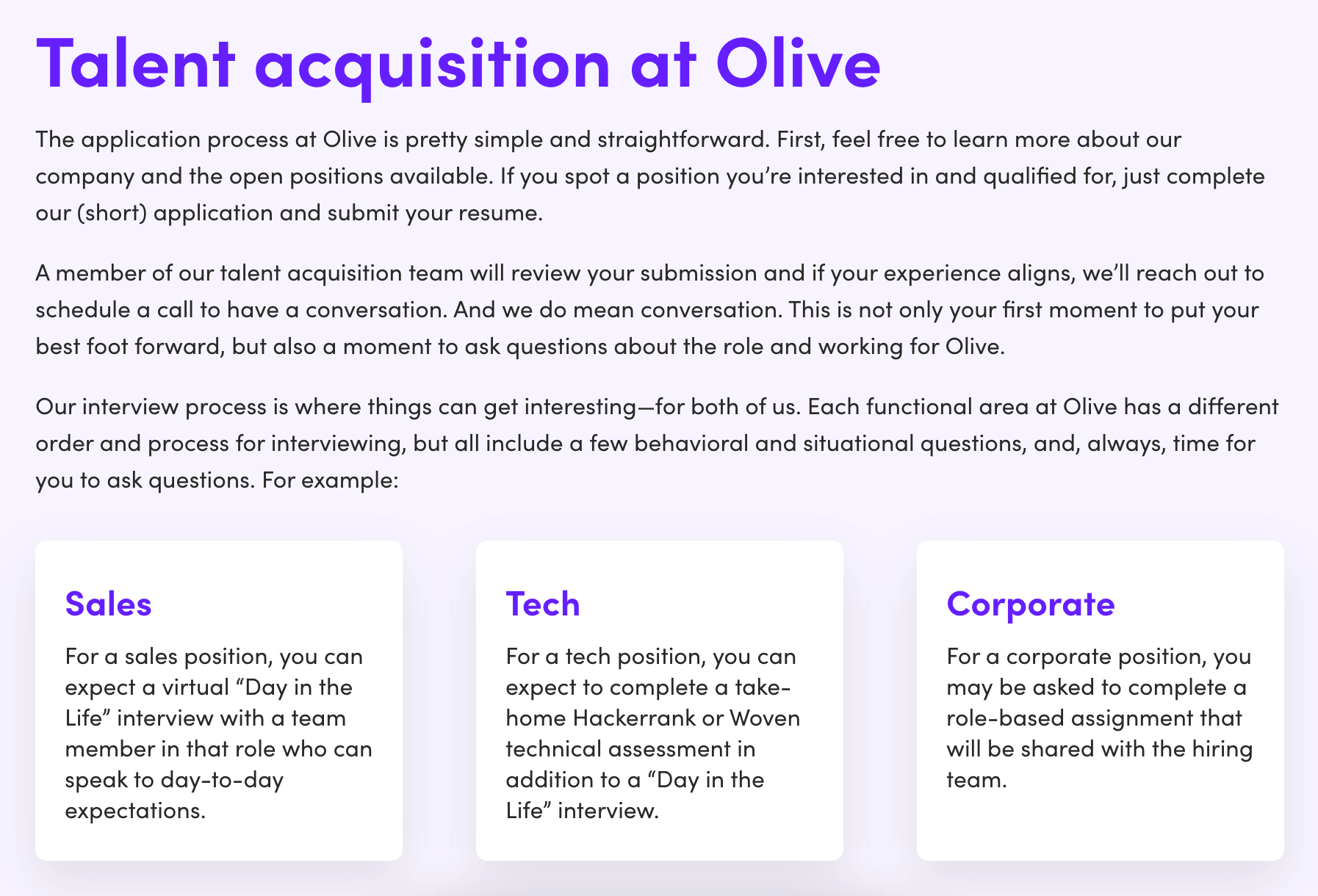 olive careers page