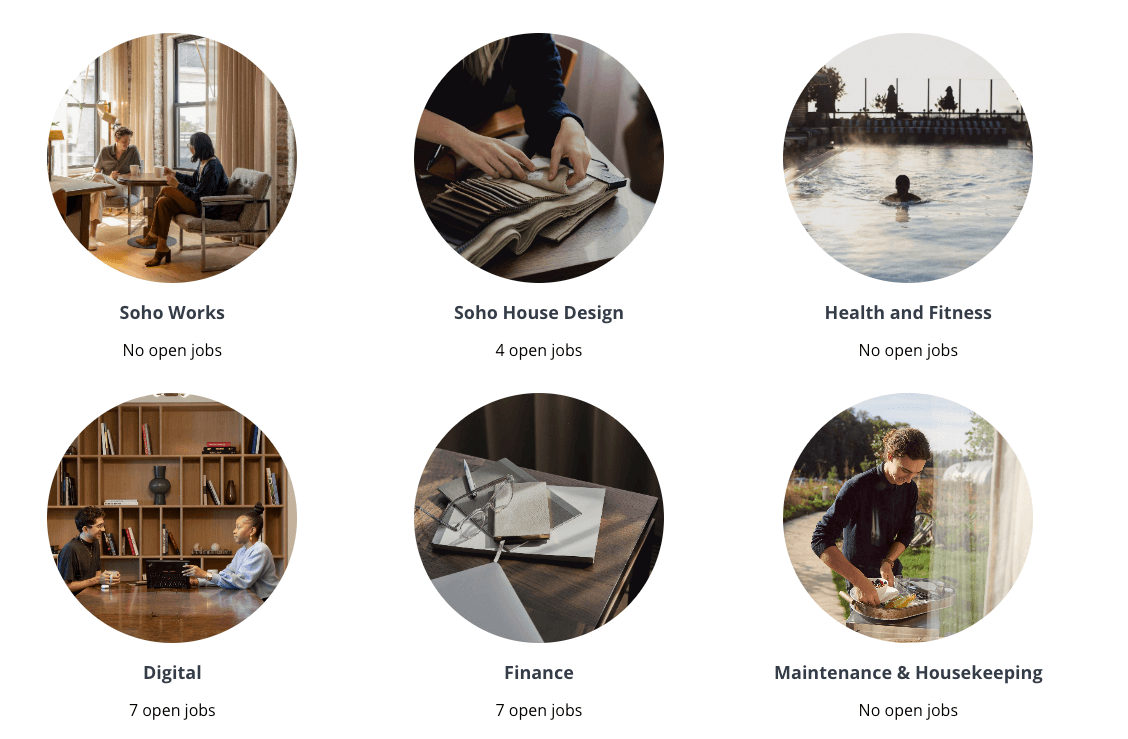 Soho House careers page