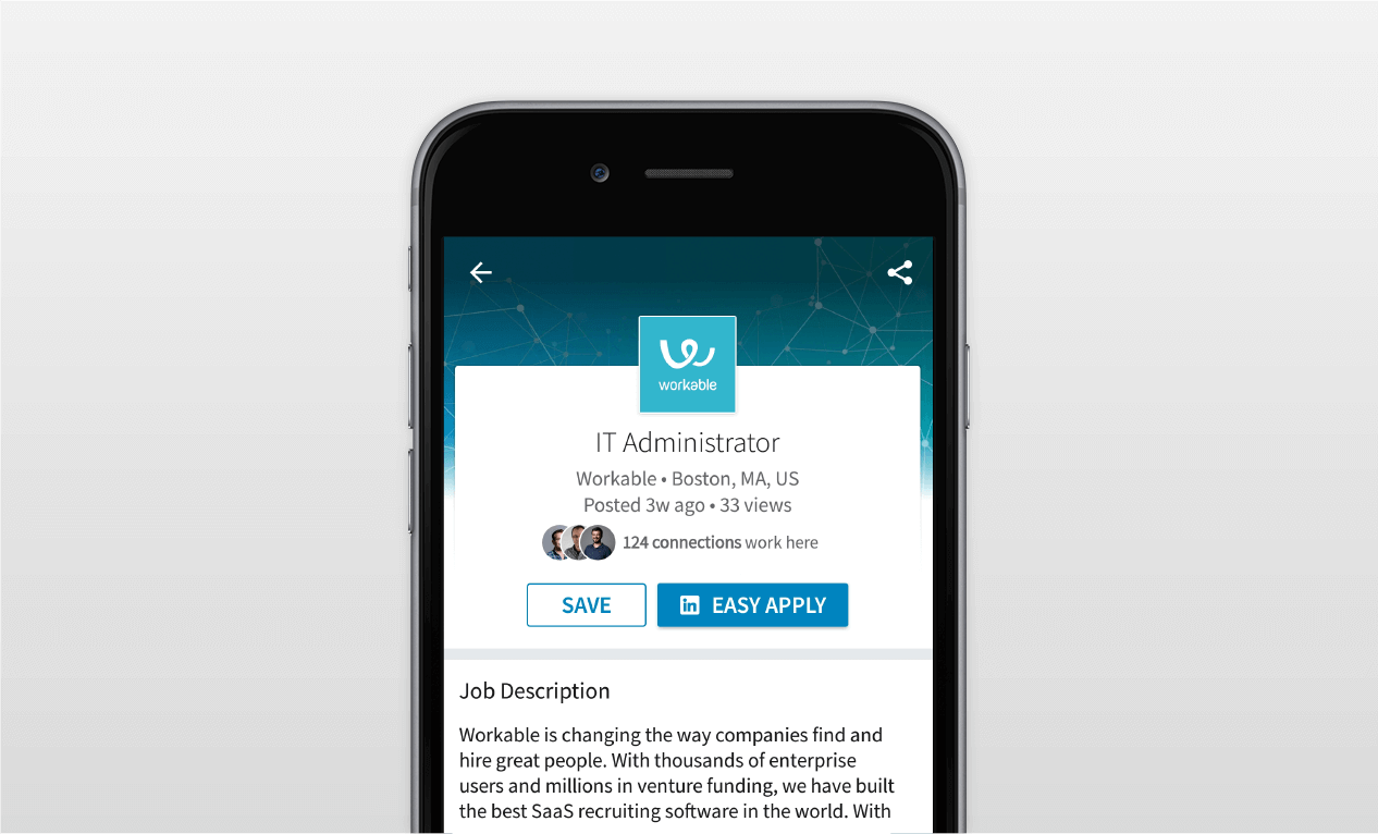 LinkedIn Easy Apply on mobile