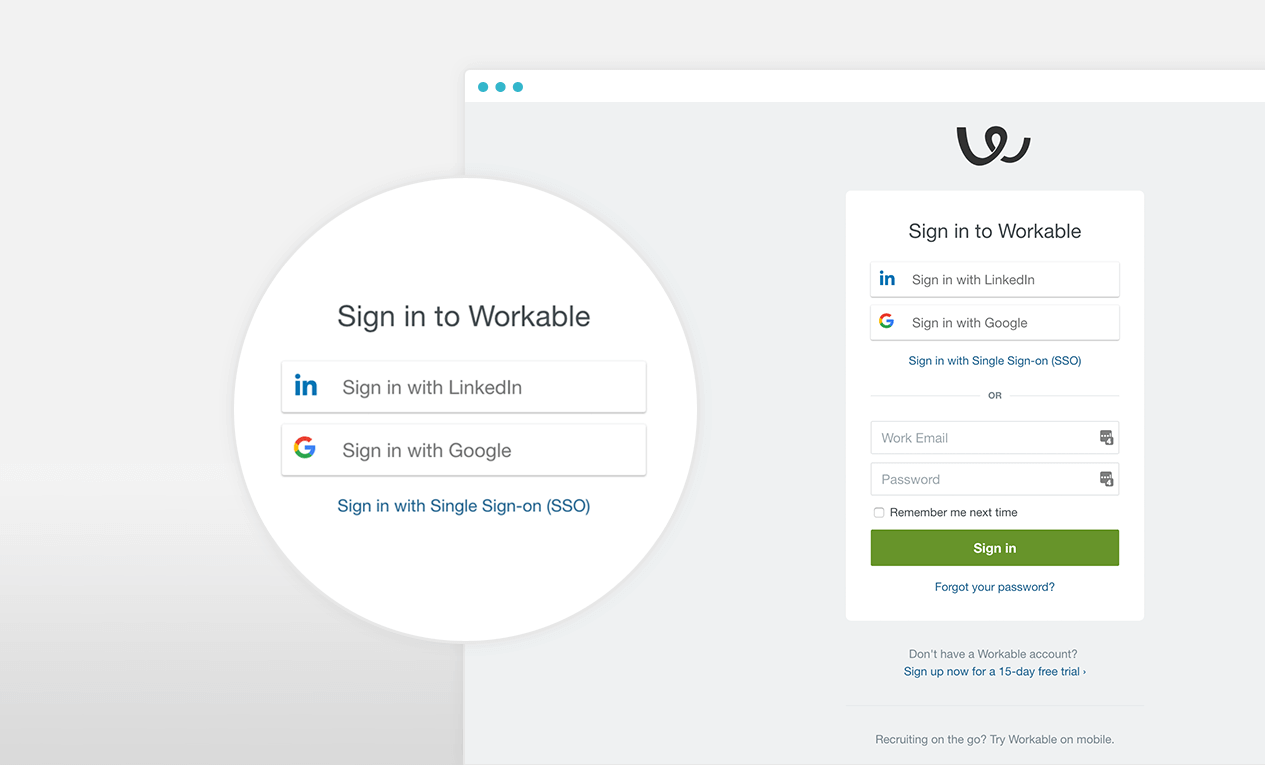 Sign in to Workable with single sign on (SSO)