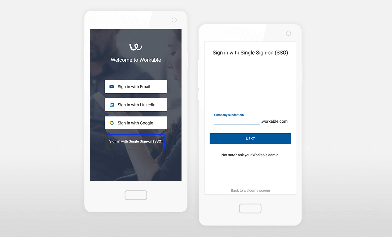 Use SSO to login to Workable's mobile recruiting apps
