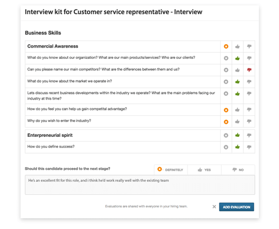 create an interview scorecard