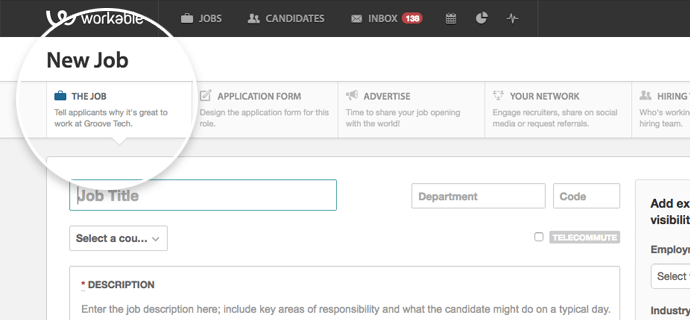 create a job ad on Workable
