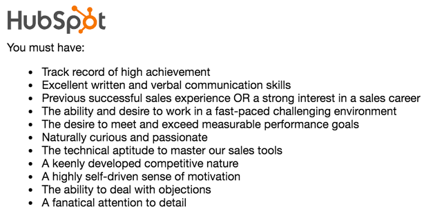 hubspot job description