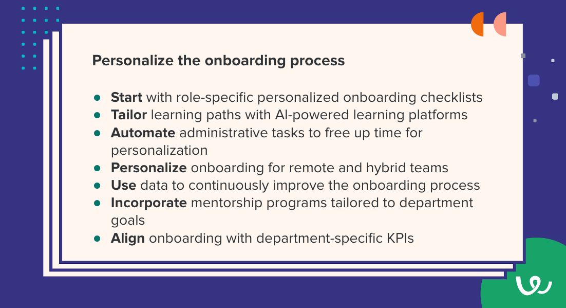 personalize onboarding